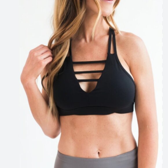 ZYIA Grid Bra Black Sports Bra Size M - Picture 1 of 7